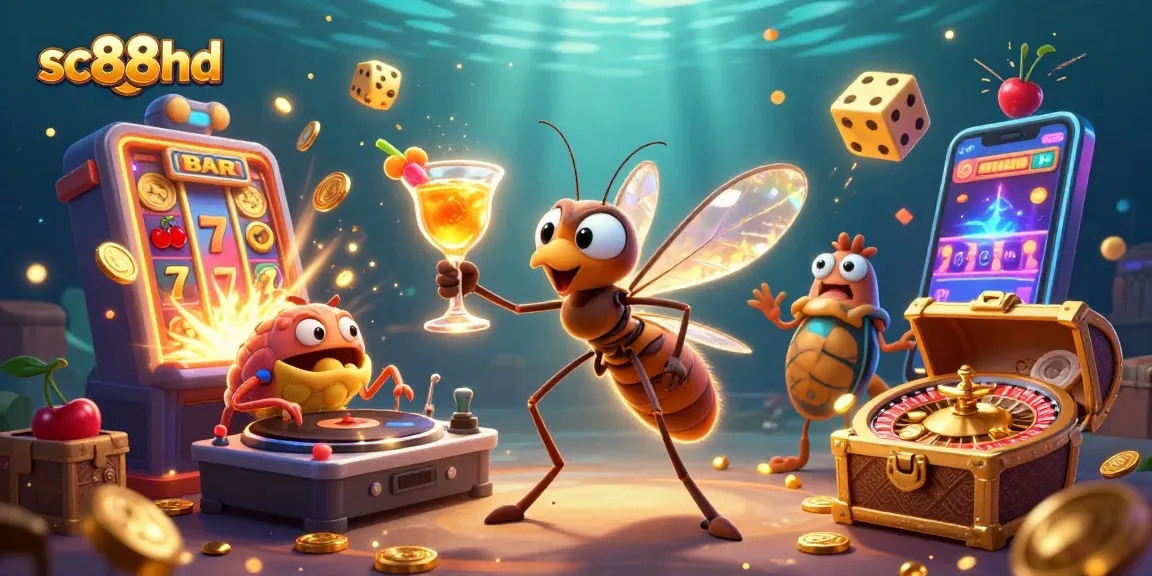 Spin to win at sc88hd with a lively 3D illustration of a casino mascot, DJ, and gold roulette!