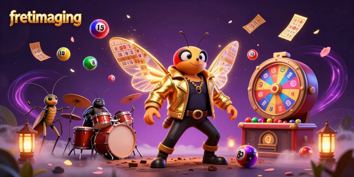 Experience the excitement of fretimaging as the rock star cicada celebrates in a vibrant casino scene.