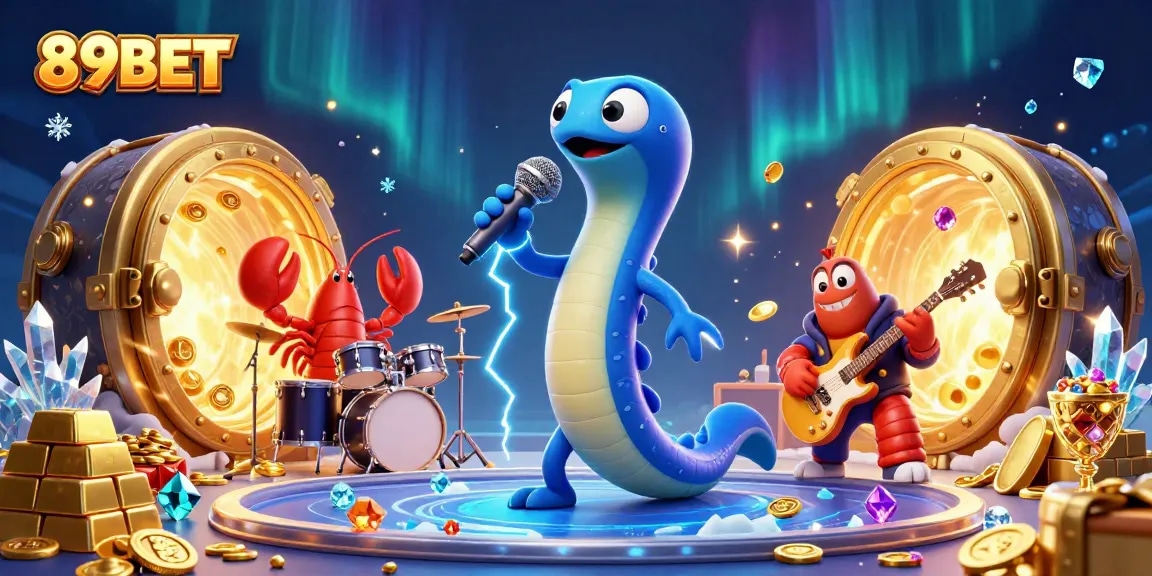 89BET features an electric eel DJ performing live under the sea, perfect for your gaming adventure.