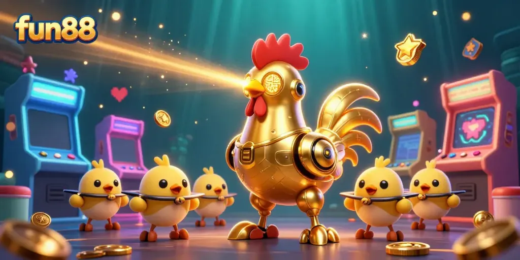 Experience fun88 with unique 3D characters in an exciting casino atmosphere filled with vibrant gaming elements.