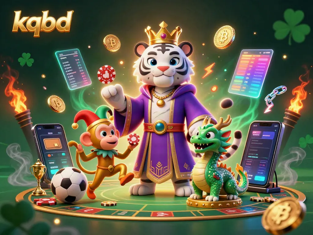 Engage with kqbd results while witnessing a vibrant, dynamic sports betting scene featuring a tiger, monkey, and dragon.