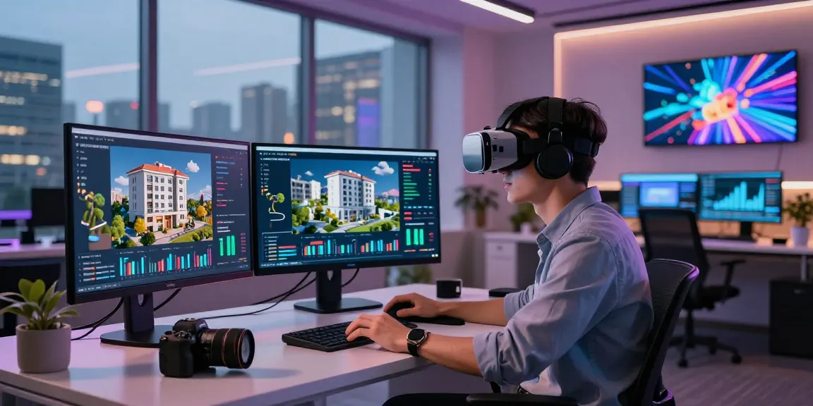 Engaging in ROKOK88 login for virtual property investment in a modern workspace.