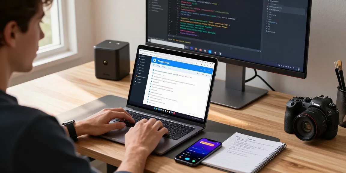 Setting up Telegram Chinese on a modern tech workspace with a laptop, smartphone, and language pack notepad.