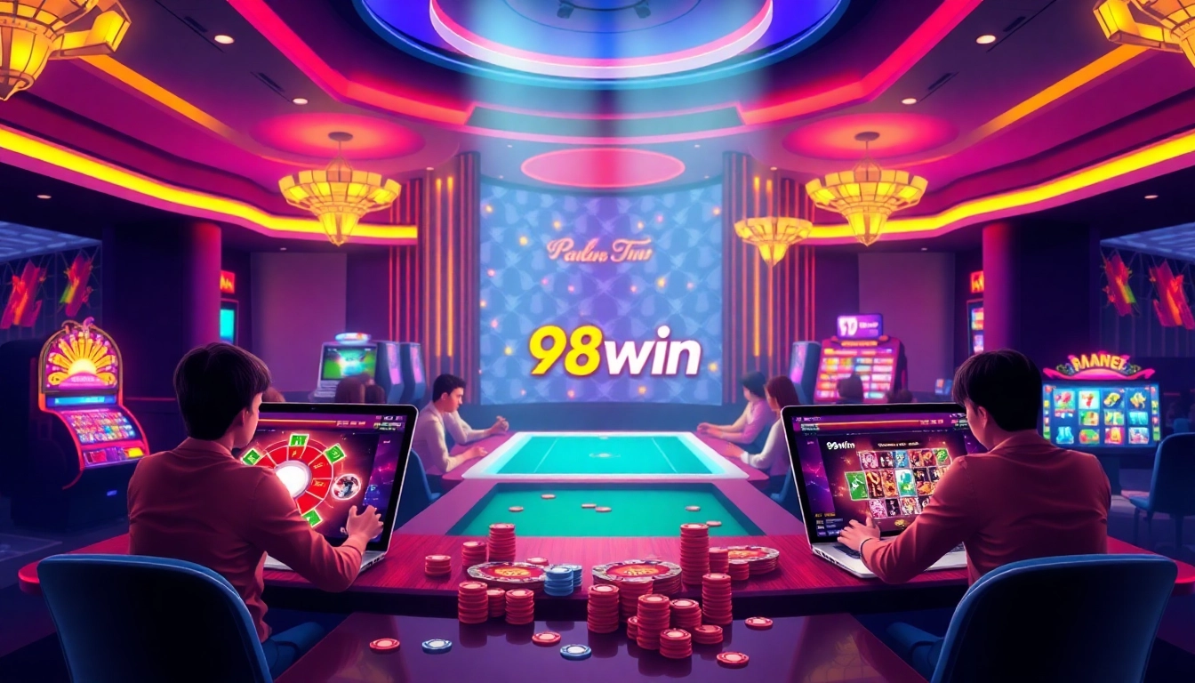 Experience the thrill of online gaming with 98win's dynamic casino atmosphere.