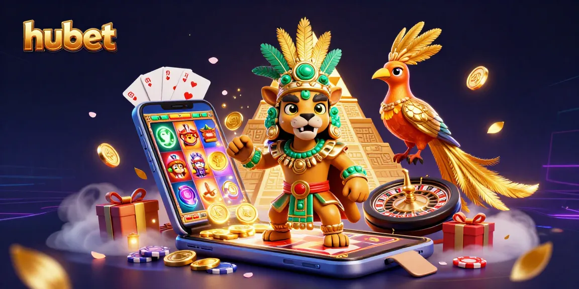 Play exciting slot games on hubet with vibrant illustrations of Mayan characters and golden elements.