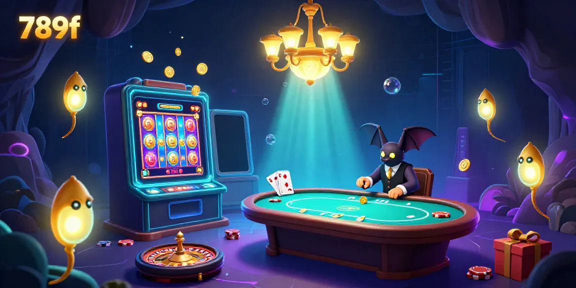 Experience the excitement of 789f with a glowworm-themed cave casino illustration, featuring vibrant gaming elements.