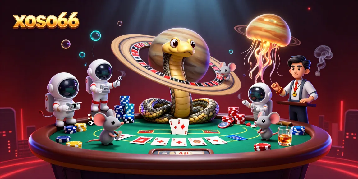 Experience the thrill of xoso66 as astronaut mice place bets on a cosmic roulette wheel.