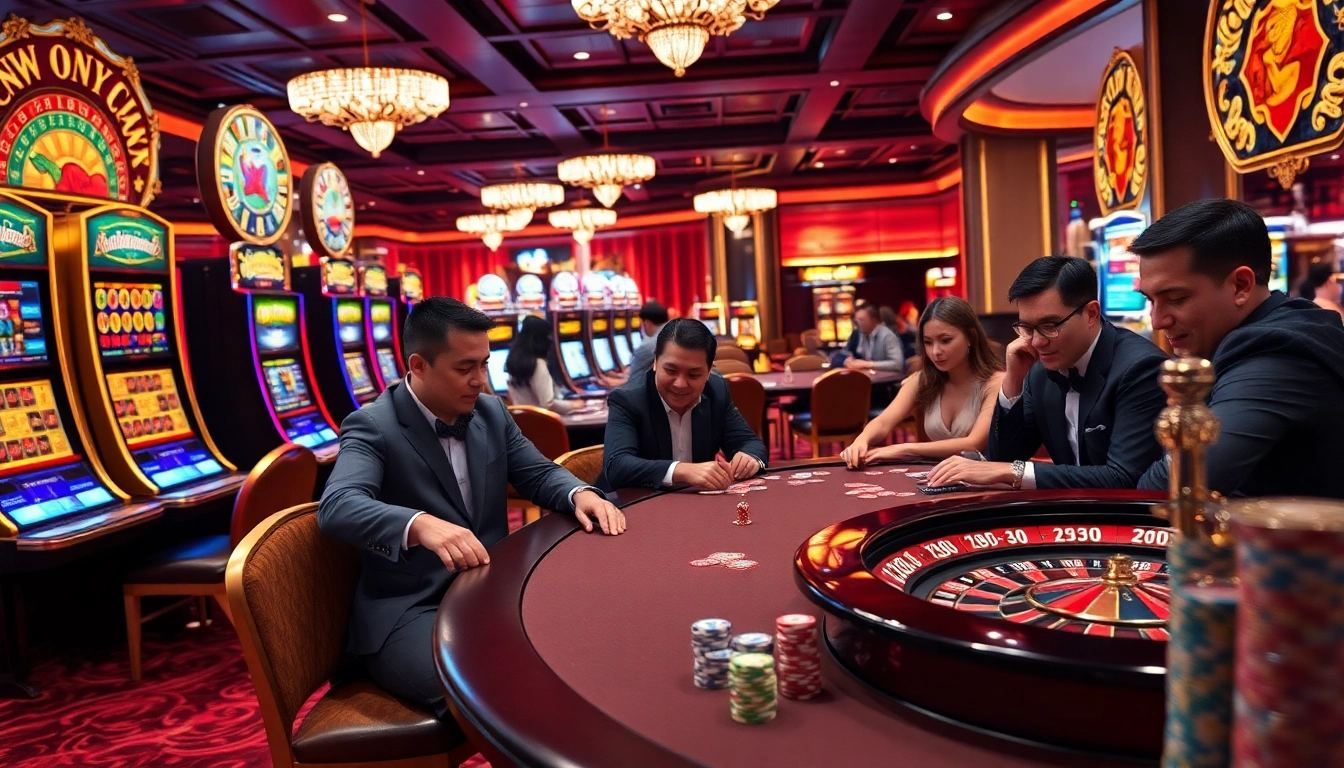 Experience the thrill of betting with C168 at a luxurious casino, featuring roulette and poker tables.