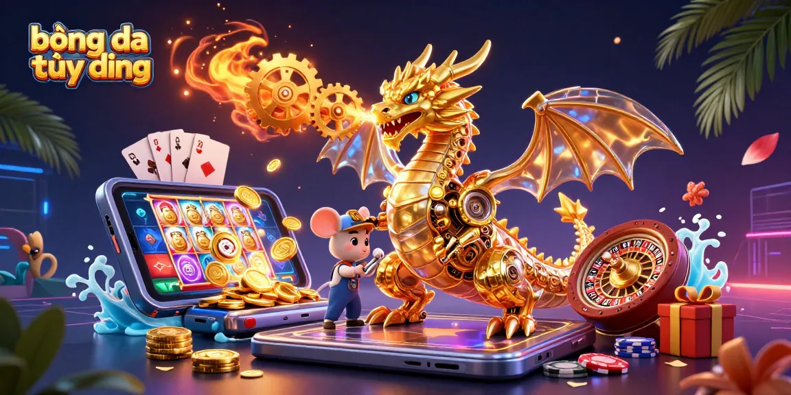Experience bóng đá trực tiếp with a dynamic illustration showcasing vibrant gaming elements and engaging characters.