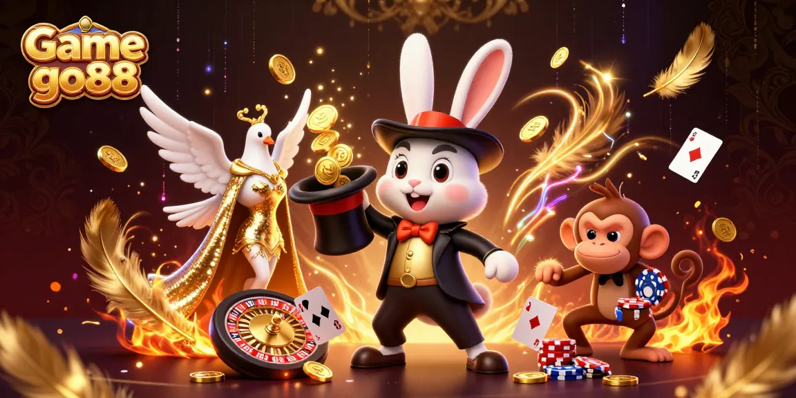 Engage in thrilling gameplay at Game go88, featuring an exciting casino scene with vibrant characters and dynamic elements.